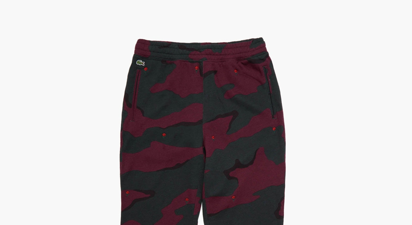 Lacoste Men's Live Rose Embroidered Camo Sweatpant Berry Jam-Black, आकार एक्स-लार्ज