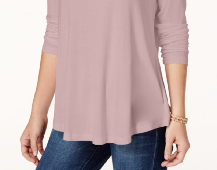 JM Collection Women's Turtleneck Top Pink Size S