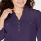 Karen Scott Women's Cotton Johnny Collar Utility Shirt Purple Size X-Small