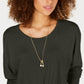 Style & Co Women's Tie Front Sweater Gray Size S