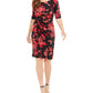 Connected Women's Petite Floral-Print Sarong Dress Red Size 8P