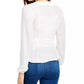 Q & A Women's Ruffle Faux-Wrap Blouse White Size X-Large