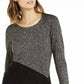 Alfani Women's Colorblocked Asymmetrical Sweater Black Size Petite XL