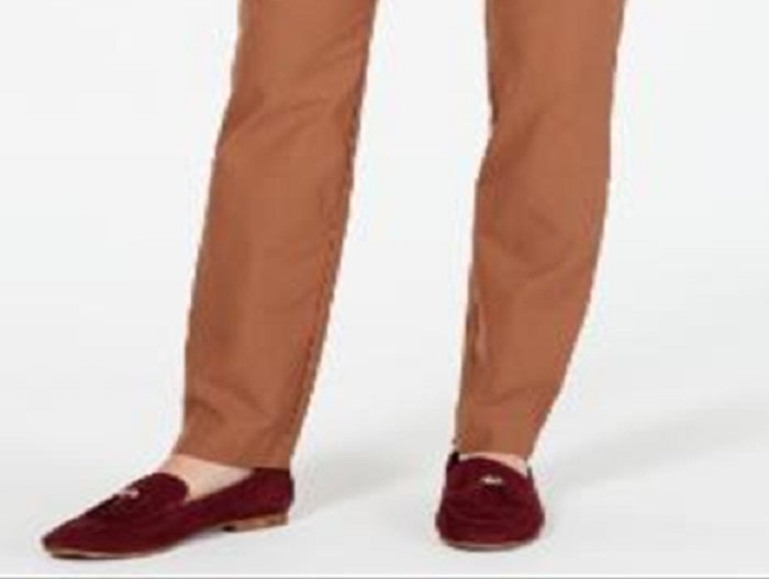 Charter Club Women's Cambridge Skinny Pull on Tummy Control Pants Copper Size 6