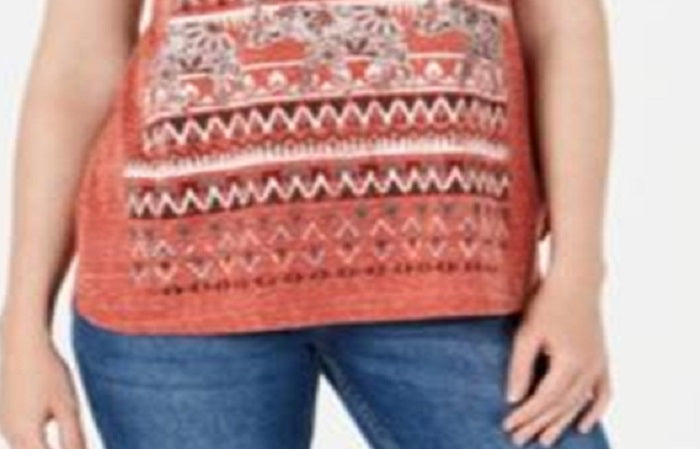 Style & Co Women's Graphic T-Shirt Copper Size Petite L