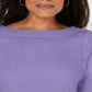 Karen Scott Women's Cotton Lace Trim Top Purple Size X-Small