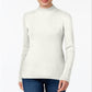 Karen Scott Women's Long Sleeves Ribbed Mock Neck Sweater White Size Petite Large