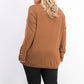 JM Collection Women's Button-Cuff V-Neck Pullover Sweater Brown Size XX-Large