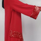 JM Collection Women's Sequined Hem Crossover Tunic Top Red Size M