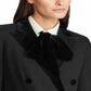 Ralph Lauren Women's Velvet Trim Ponte Blazer Black Size 2 Petite
