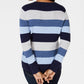 Karen Scott Women's Petite Striped Ribbed-Knit Cotton Sweater Blue Size Petite