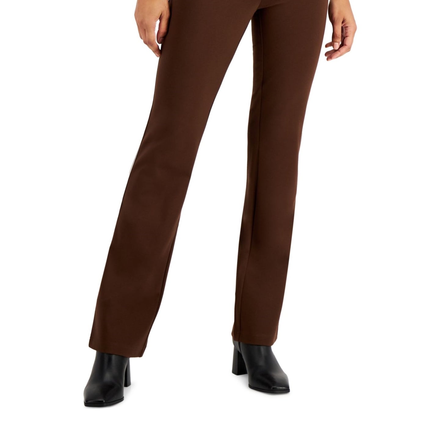 Style & Co Women's Comfort Waist Bootcut Pants Brown Size Petite M