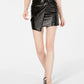 J.O.A. Women's Wrap-Front Mini Skirt Black Size Large