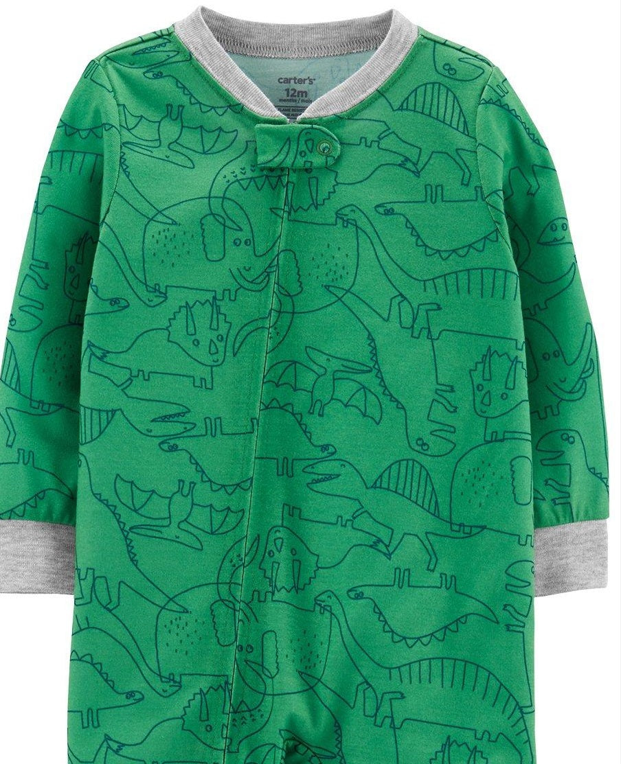 Carter's Baby Boy's 1 Pc Dinosaur Print Pajama Green Size 18MOS