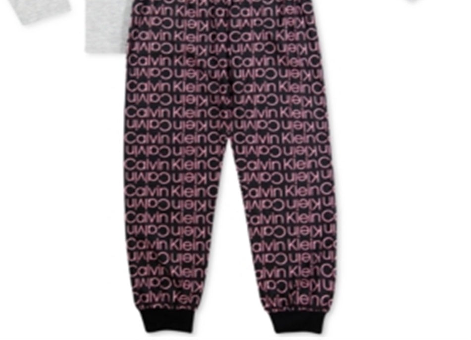 Calvin Klein Big Boy's 2 Pc Brushed Pajamas Set Gray Size LG
