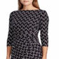 Ralph Lauren Women's Print Jersey Dress Black Size 12 P