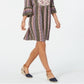 Style & Co Women's Printed Bell Sleeve Dress Green Size Petite S