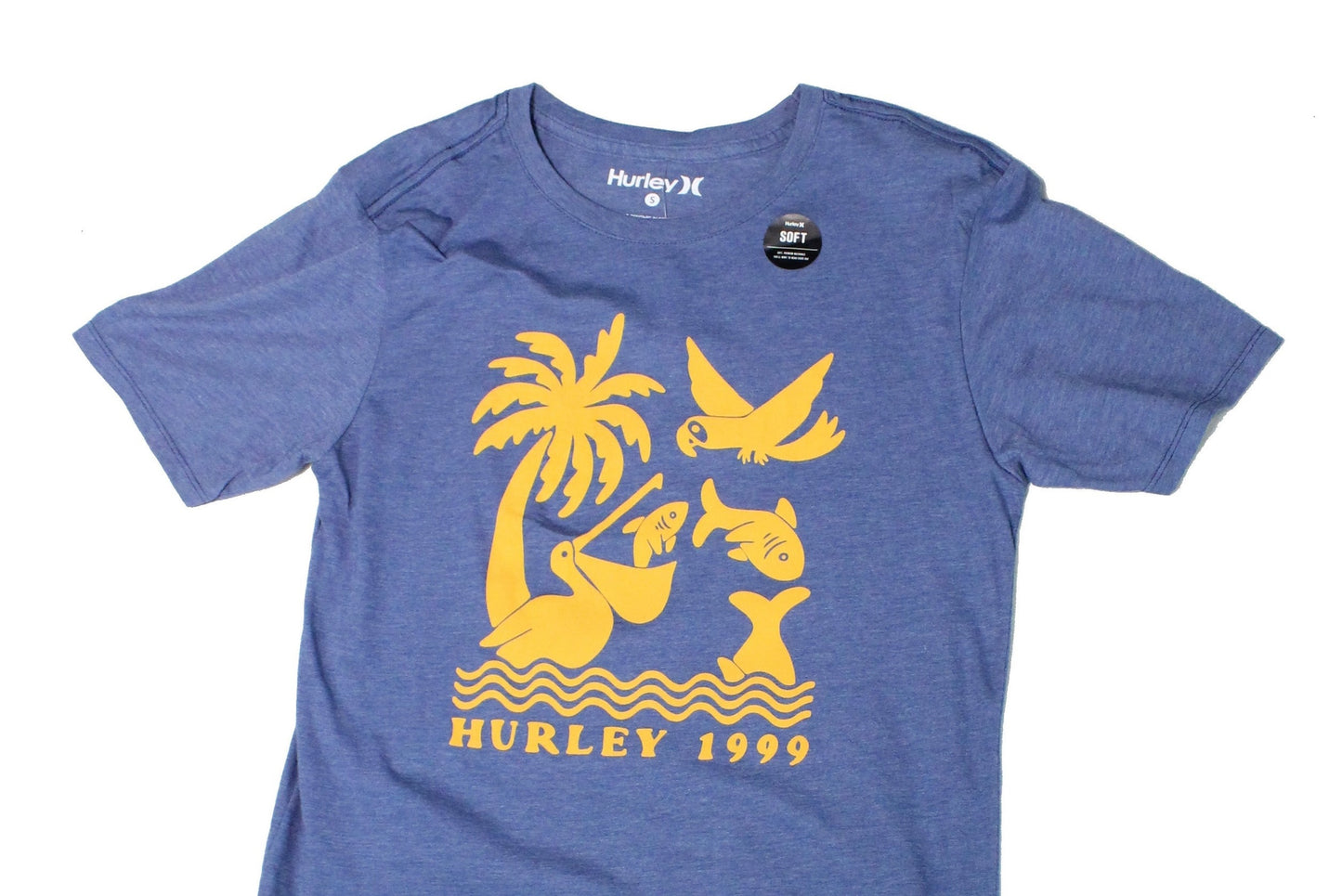 Hurley Men's Short Sleeve Graphic Tee T-Shirt Blue Size Small