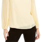 Alfani Women's Pleated Sleeve Top Yellow Size Petite Small