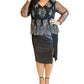 Maree Pour Toi Women's Plus Size Lace Peplum Top Black Size 18