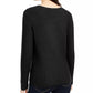 INC International Concepts Women's Petite Ribbed-Knit Tie-Hem Sweater Black Size 44