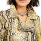 Guess Women's Roni Faux-Leather Jacket Yellow Size Medium