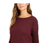Style & Co Women's Vented Hem Long Sleeve Wear to Work Tunic Sweater Red Size Petite X-Large