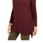 Style & Co Women's Vented Hem Long Sleeve Wear to Work Tunic Sweater Red Size Petite X-Large