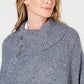 Karen Scott Women's Envelope Poncho Blue Size S/M
