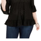 Michael Kors Women's Plus Blouse Cold Shoulder Eyelet Black Size 2X