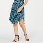INC International Concepts Women's Ikat Crisscross Ring Dress Bluek Size Petite S