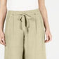 JM Collection Women's Tie Front Textured Capri Pants Sand Light Size Petite L