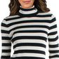 Ralph Lauren Women's Striped Ribbed Top Black Size Medium