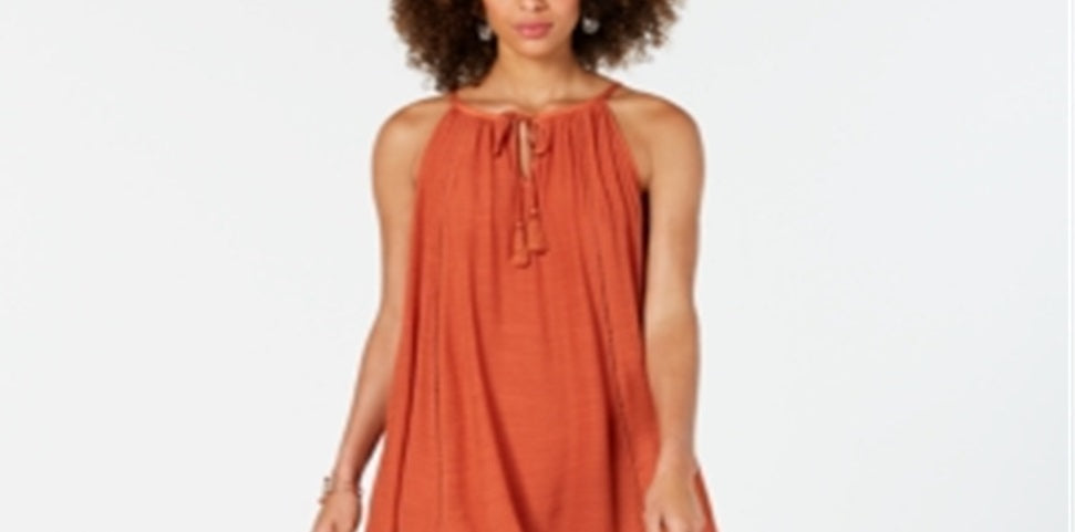 Style & Co Women's Tiered Mini Party Dress Orange Size X-Small