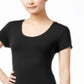 Style & Co Women's Short Sleeve a Line Dress Black Size Petite L
