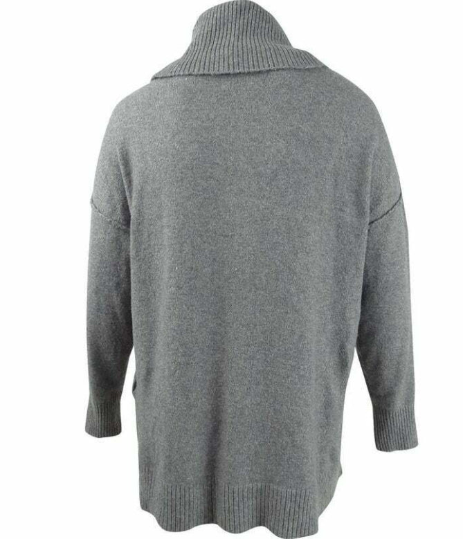 Bar III Women's Ribbed Turtleneck Sweater Grey Size Medium