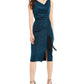 INC International Concepts Women's Belted Cowlneck Shimmer Dress Black Size 14