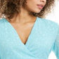 Charter Club Women's Clip Dot Wrap Top Blue Size Large
