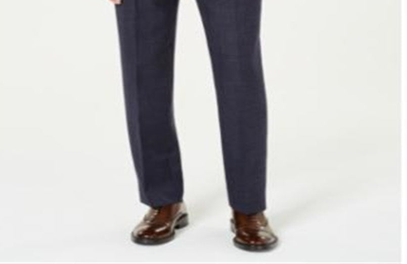 Ralph Lauren Men's Classic Fit UltraFlex Stretch Plaid Suit Pants Navy  Size 42X32