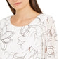 Alfani Women's Floral Print Pleat Sleeve Top White Size Petite Small