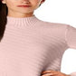 Charter Club Women's Mixed Stitch Mock Neck Sweater Pink Size XX-Large