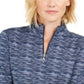 Karen Scott Women's Zip Neck Pullover Blue Size M
