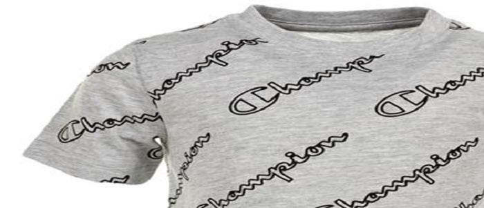 Champion Little Boy's Allover Open Script T-Shirt Gray Size 7