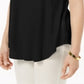 JM Collection Women's T-Shirt Scoop-Neck Top Solid Black Size S
