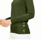 Michael Kors Women's Long Sleeve Crew Neck Top Green Size Medium