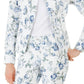 Charter Club Women's Floral Jacquard Denim Jacket Blue Size Large