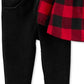 Carter's Baby Girls 2-Pc. Buffalo-Check Top & Velour Pants Set Red Size Newborn