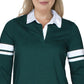 Crave Fame Women's Rugby Top Arm Band Pullover -Green Size X-Large