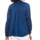 Current Air Women's Tie-Neck Blouse Dark Blue Size Small