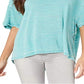 Free People Women's Turquoise Short Sleeve T-Shirt Top Blue Size X-Small